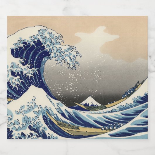 Great Wave off Kanagawa & Mount Fuji Japan Zee Bier Etiket (Enkel label)