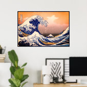 Great Wave off Kanagawa & Mount Fuji Japan Zee Poster (Thuiskantoor)