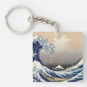Great Wave off Kanagawa & Mount Fuji Japan Zee Sleutelhanger