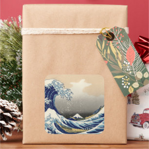 Great Wave off Kanagawa & Mount Fuji Japan Zee Vierkante Sticker