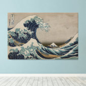 Great Wave off Kanagawa - Pre-1900s Art Afbeelding Canvas Afdruk (Insitu (Houten vloer))
