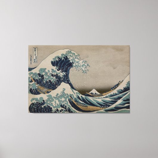 Great Wave off Kanagawa - Pre-1900s Art Afbeelding Canvas Afdruk (Voorkant)