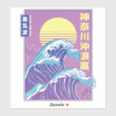 Great Wave Vaporwave Kanagawa Sticker (Vel)