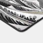 Great Wave zwart-wit Extended Desk Muispad Bureaumat (Hoek)