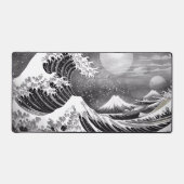 Great Wave zwart-wit Extended Desk Muispad Bureaumat (Voorkant)