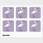Great White Heron Vierkante Sticker (Vel)