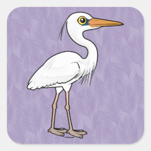 Great White Heron Vierkante Sticker