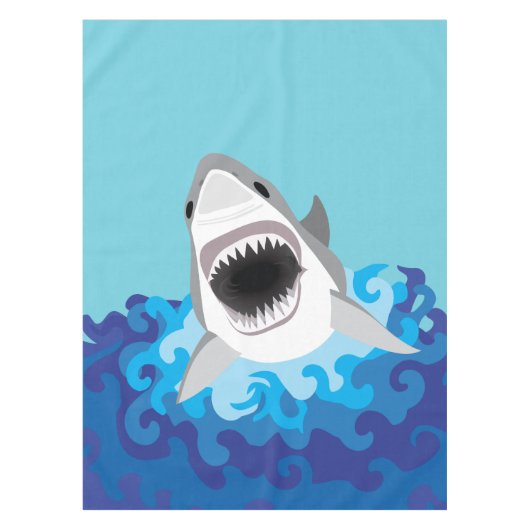 Great White Shark Funny Cartoon Tafelkleed (Voorkant)