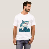 Great White Shark Leap T-shirt (Voorkant volledig)