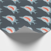 Great White Shark Pattern Navy Blue Cadeaupapier (Hoek)