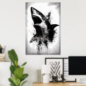 Great White Shark Portret Poster (Thuiskantoor)