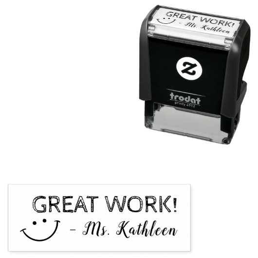 Great Work | Personalized Teachers Zelfinktende Stempel (In situ)