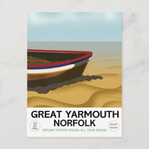 Great Yarmouth Norfolk Vintage reisposter Briefkaart
