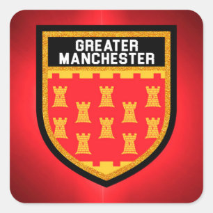 Greater Manchester Flag Vierkante Sticker