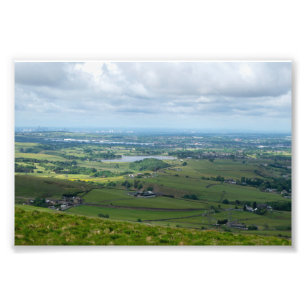 Greater Manchester vanaf Blackstone Edge Foto Afdruk