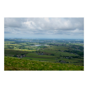 Greater Manchester vanaf Blackstone Edge Perfect Poster