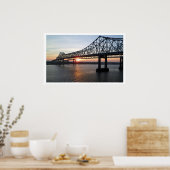 Greater New Orleans-brug bij zonsondergang Poster (Keuken)