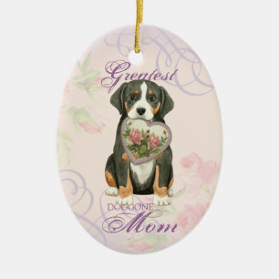 Greater Swiss Mountain Dog Heart Mam Ceramic Ornam Keramisch Ornament