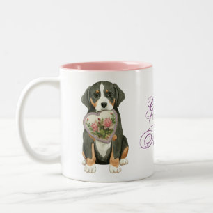 Greater Swiss Mountain Dog Heart Mam Tweekleurige Koffiemok