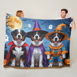 Greater Swiss Mountain Dog Pumpkin Halloween Grapp Fleece Deken