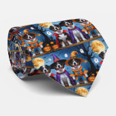 Greater Swiss Mountain Dog Pumpkin Halloween Grapp Stropdas (Opgerold)