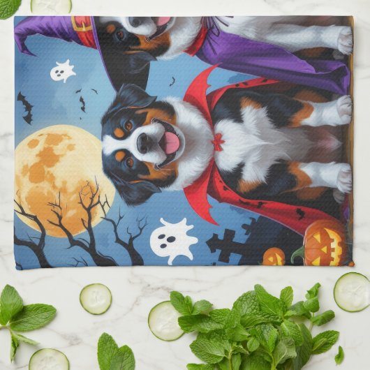 Greater Swiss Mountain Dog Pumpkin Halloween Grapp Theedoek (Gevouwen)