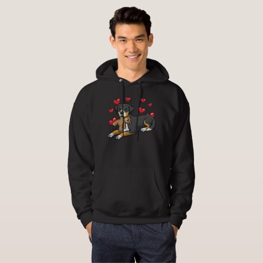 Greater Swiss Mountain Dog With Stuffed Animal Hoodie (Voorkant volledig)
