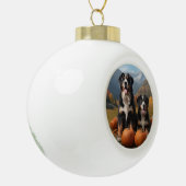 Greater Swiss Mountain Pup herfst Delight pompoen Keramische Bal Ornament (Links)