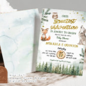 Greatest Adventure Animal Forest Co-Ed Baby shower Kaart