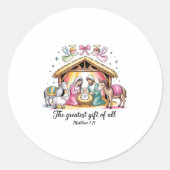 Greatest Of All Nativity Design Festive Apparel  Ronde Sticker (Voorkant)
