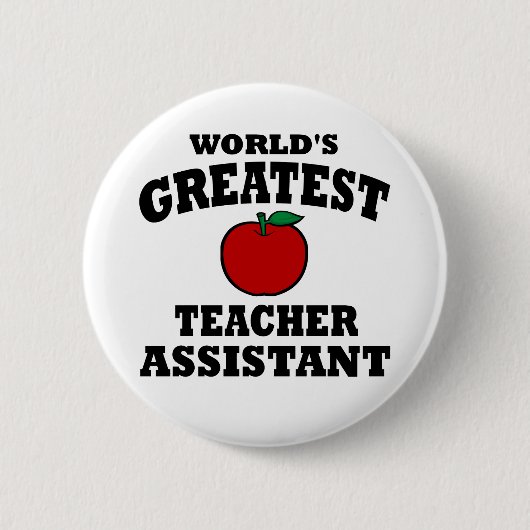 Greatest Teacher Assistant Ronde Button 5,7 Cm (Voorkant)