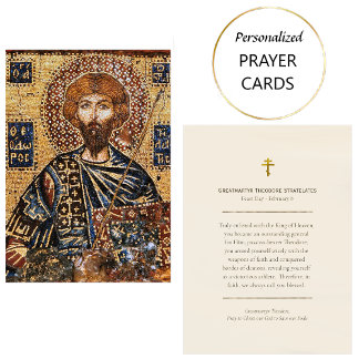 Greatmartyr Theodore Stratelates Prayer Card       Plaatskaartje