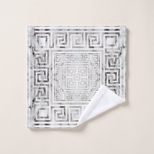 Grec Meander - Grèce Key Marbre blanc textures (Gant de toilette)