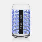 Grec Meander Key Blue, Votre Nom, Personnaliser (Recto)