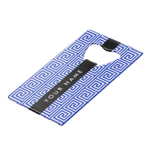 Grec Meander Key Blue, Votre Nom, Personnaliser