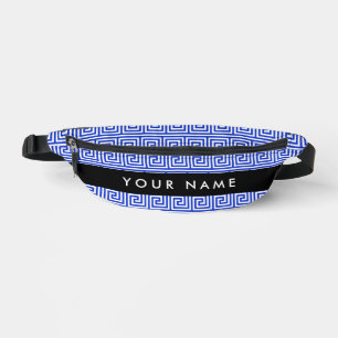 Grec Meander Key Blue, Votre Nom, Personnaliser