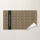 Grec Meander Key Brown, Votre Nom, Personnaliser (Serviette à main)