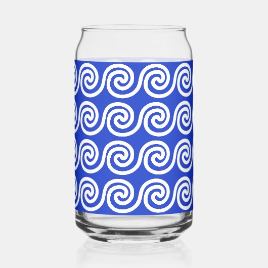 Grec Meander Key Waves Motif Bleu (Droite)