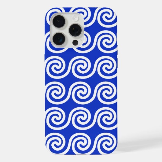 Grec Meander Key Waves Motif Bleu (Verso)
