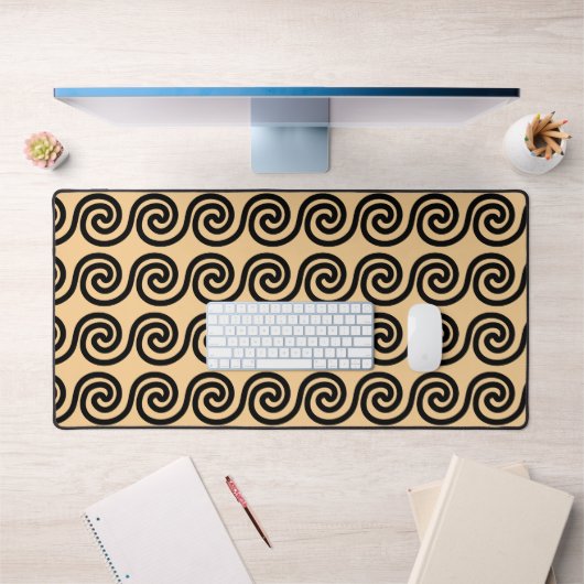 Grec Meander Key Waves Motif Brown (Bureau 1)