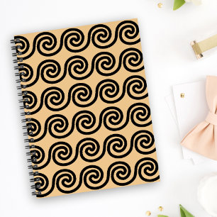 Grec Meander Key Waves Motif Brown