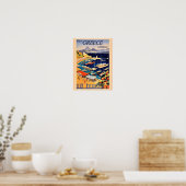 GRÈCE, affiche de voyage vintage, (Cuisine)