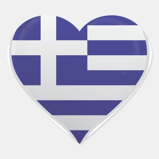 Grèce amour drapeau orgueil autocollant coeur (Devant)