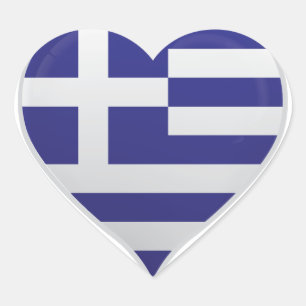 Grèce amour drapeau orgueil autocollant coeur
