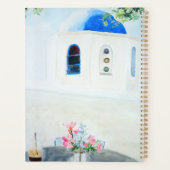 Grèce bleu église encre et aquarelle (Dos)