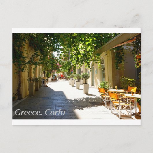 Grèce Corfou Street, Carte postale (Devant)