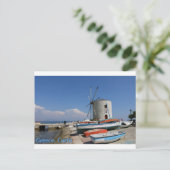 Grèce, Corfou, Vieux moulin à vent, Carte postale (Debout devant)
