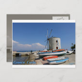 Grèce, Corfou, Vieux moulin à vent, Carte postale (Devant / Derrière)