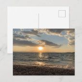 Grèce, coucher de soleil, vue mer, carte postale (Devant / Derrière)