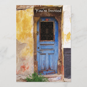 Grèce grecque Porte bleue Pays Invitation rustique